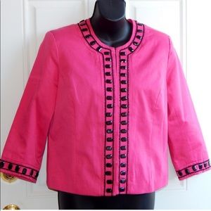 SILK LAND Pink Jacket 3/4 Sleeves RN88820